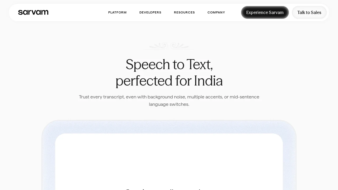 Sarvam AI Speech to Text API screenshot 1