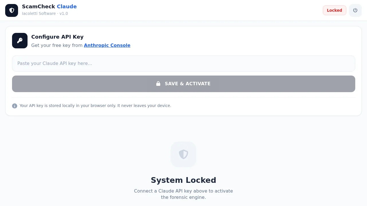 ScamCheck Claude v1.0 screenshot 1