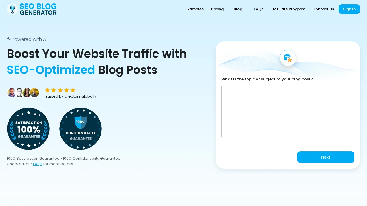 SEO Blog Generator screenshot 1