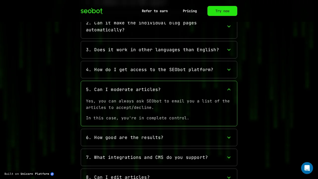 SEObot screenshot 1