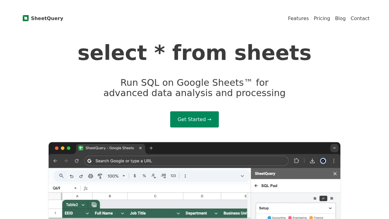 SheetQuery screenshot 1