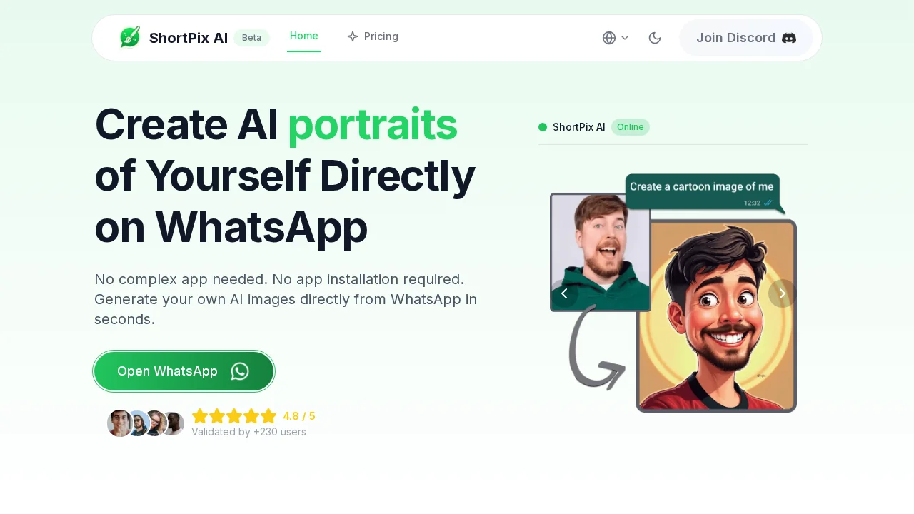 ShortPix AI: Your WhatsApp AI Artist screenshot 1