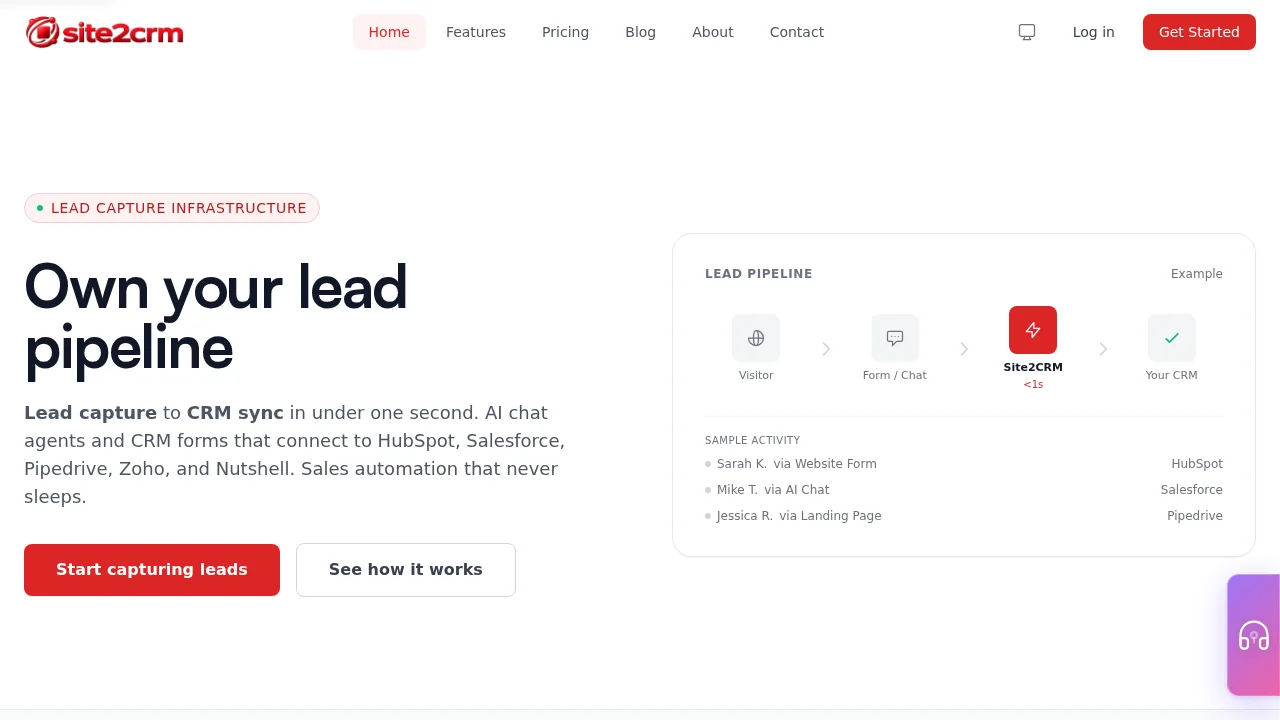 Site2CRM screenshot 1
