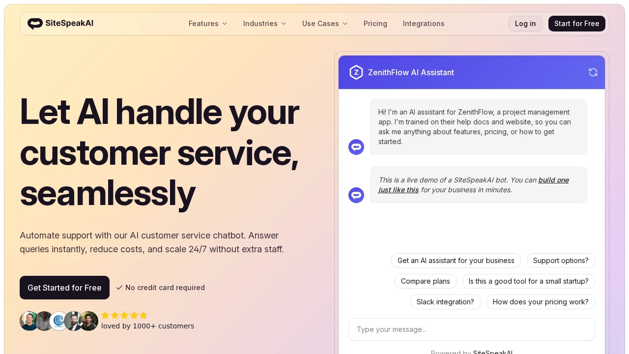 SiteSpeakAI screenshot 1