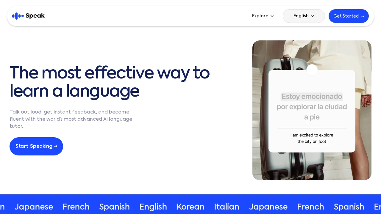 Speak.com screenshot 1