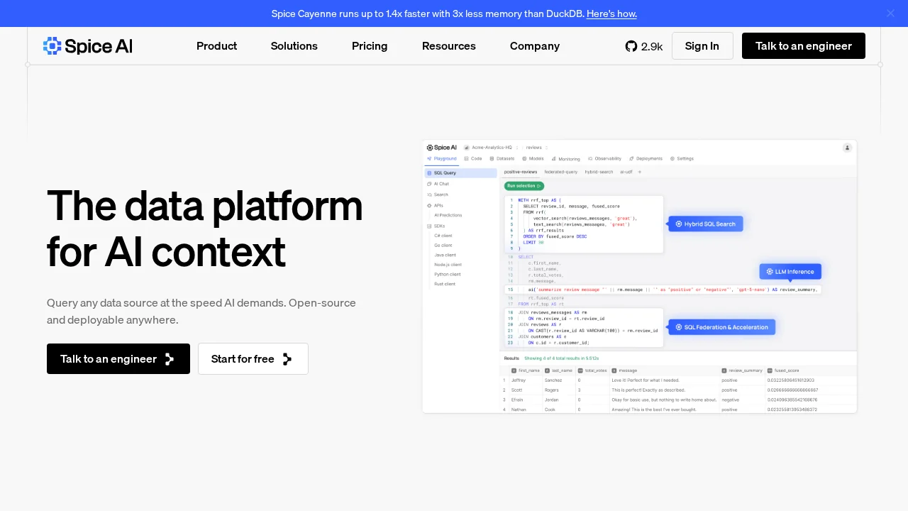 Spice.ai screenshot 1