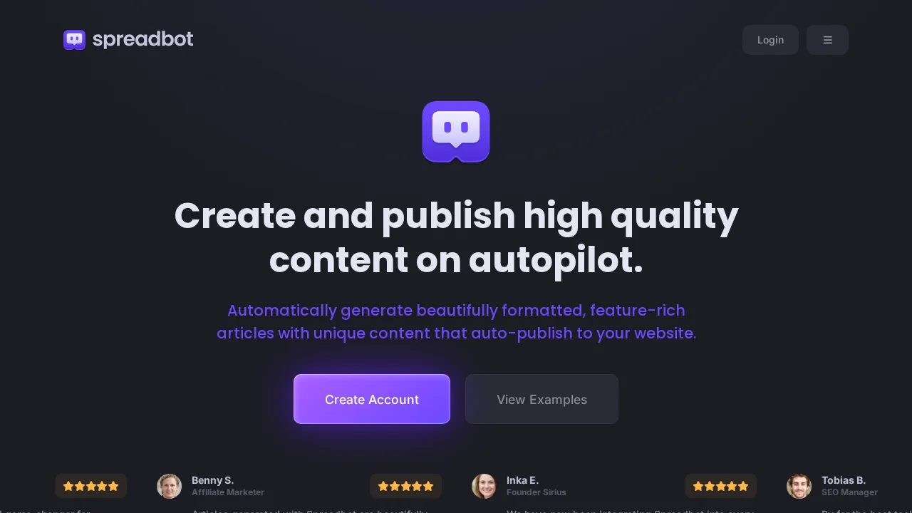 Spreadbot screenshot 1