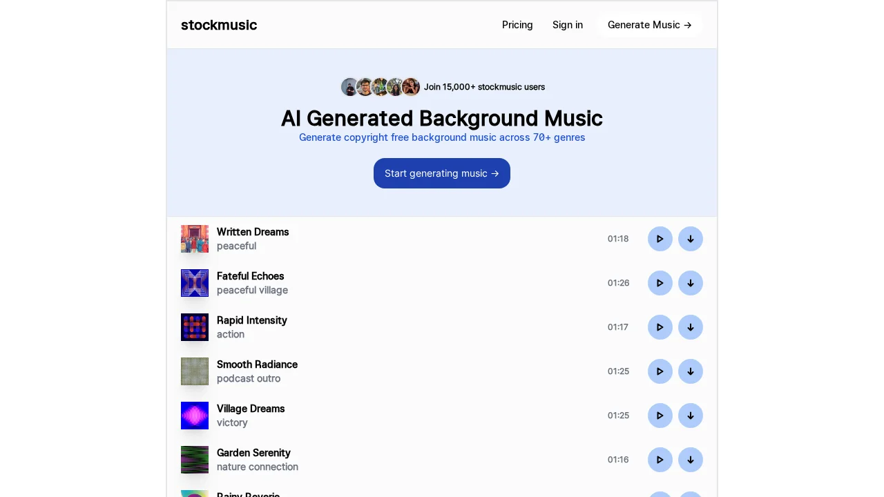 Stockmusic screenshot 1