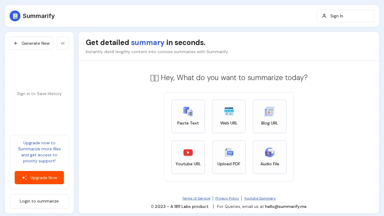 Summarify.me screenshot 1