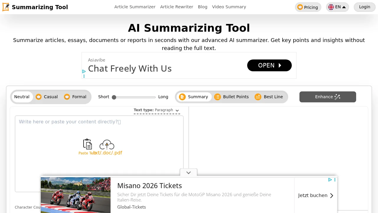 Summarizing Tool.io screenshot 1