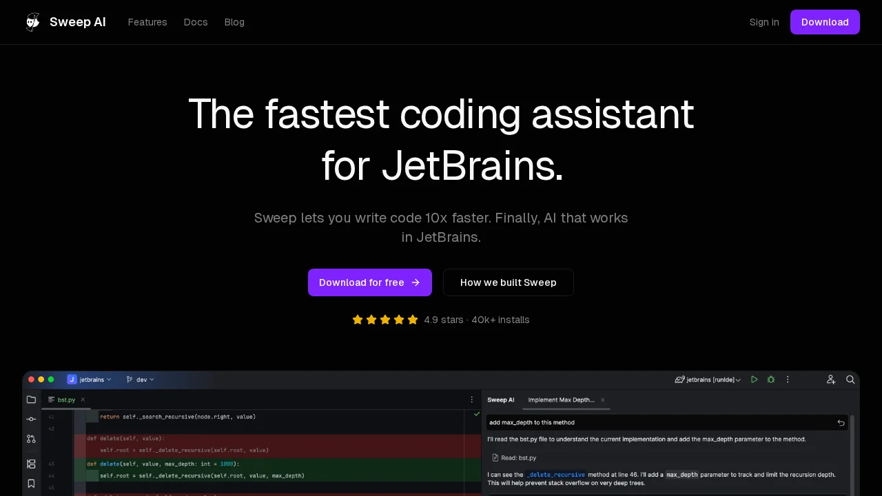Sweep.dev screenshot 1