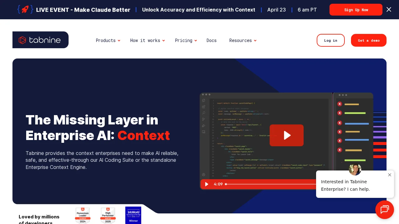 Tabnine screenshot 1