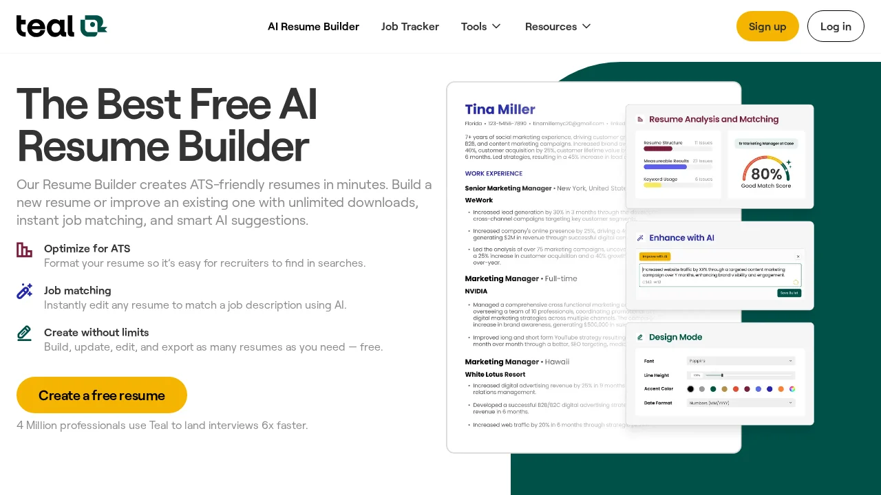 Teal Resume Builder screenshot 1