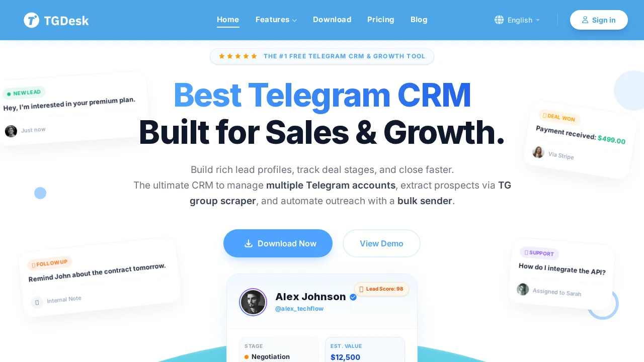 Telegram CRM - TGDesk screenshot 1