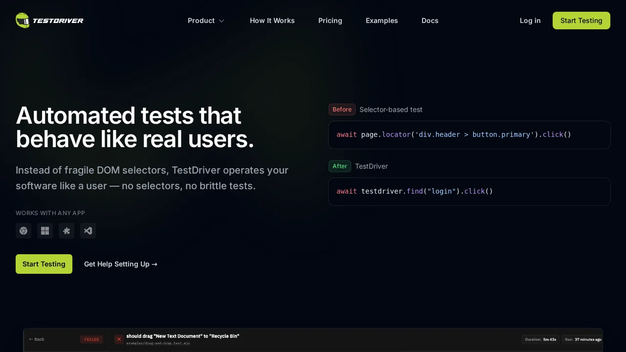TestDriver screenshot 1