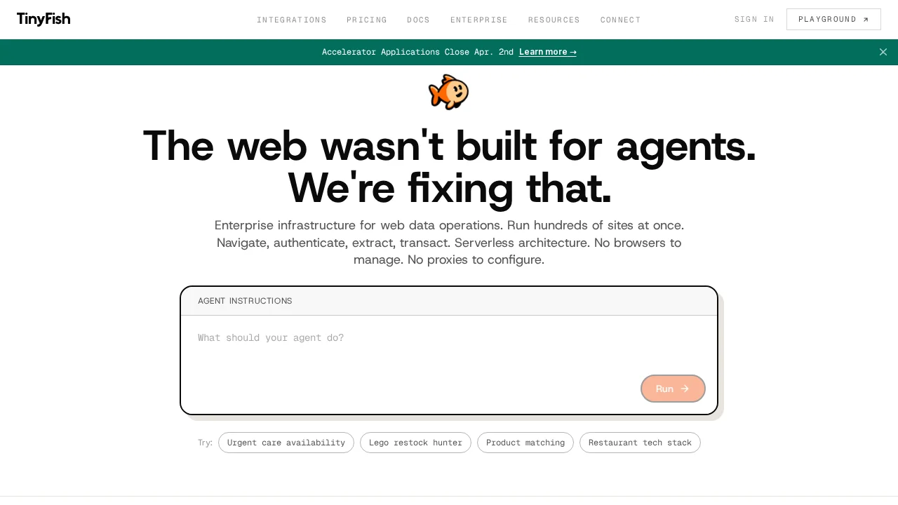 TinyFish screenshot 1
