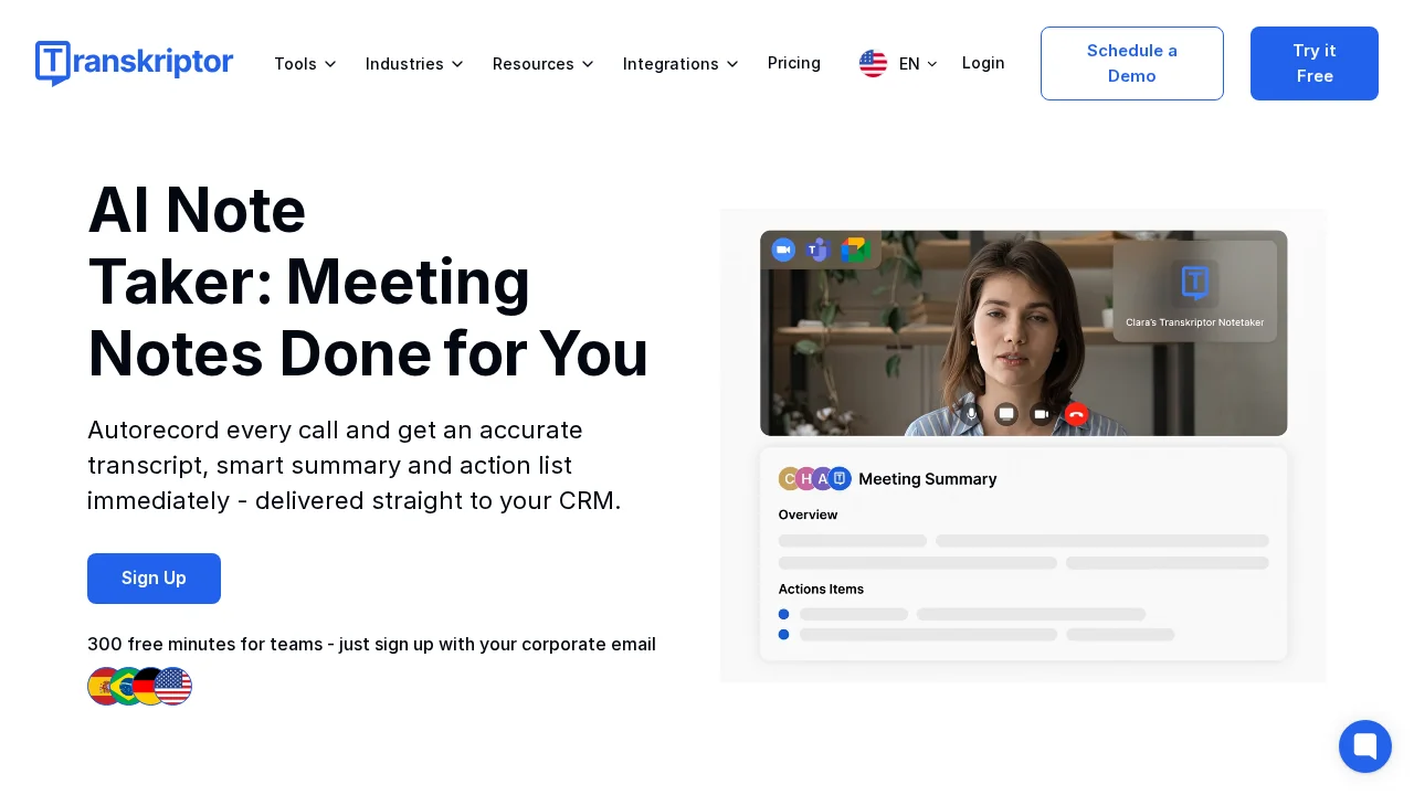 Transkriptor screenshot 1