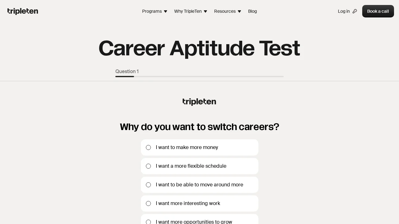 TripleTen Career Aptitude Test screenshot 1