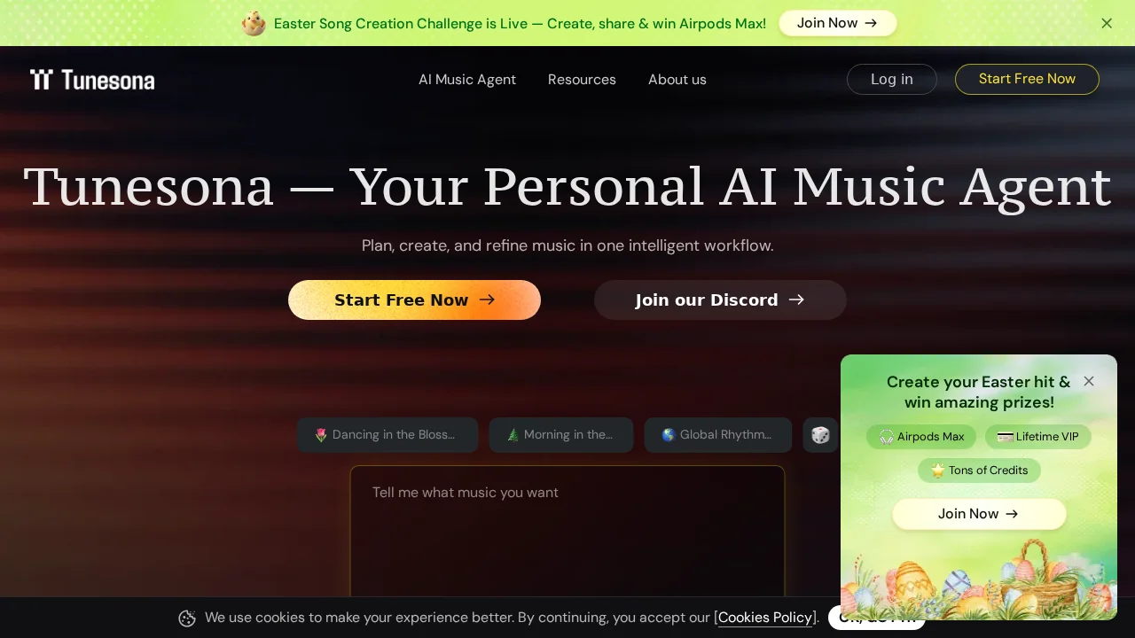 Tunesona AI Music Agent screenshot 1