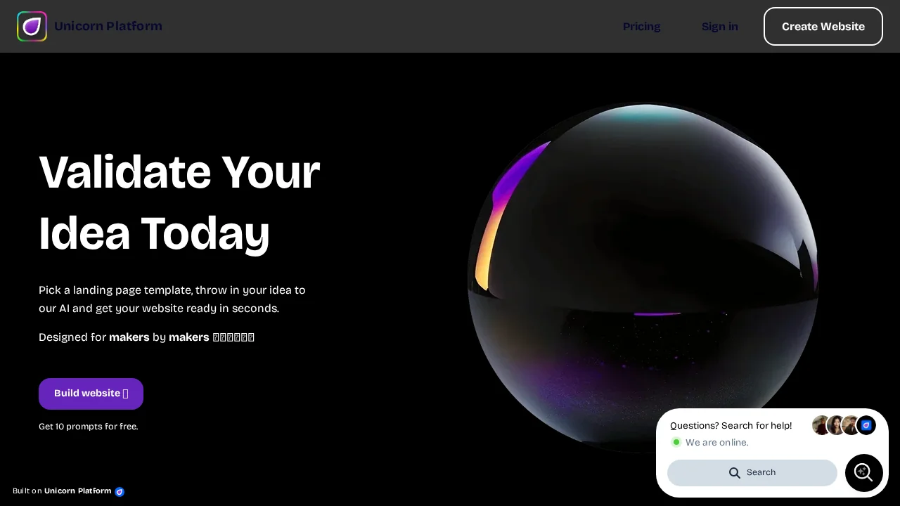 Unicorn platform screenshot 1