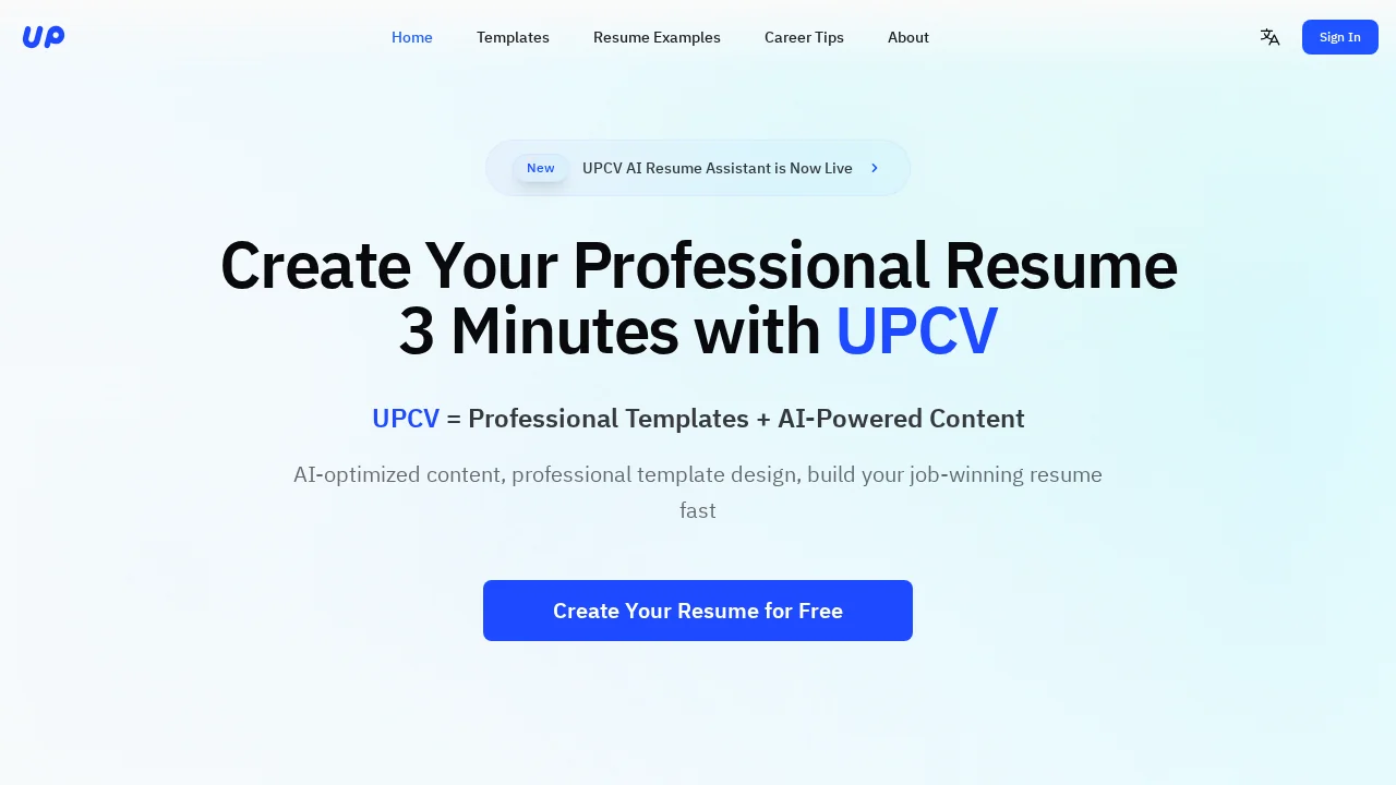 UPCV - AI Resume Builder screenshot 1