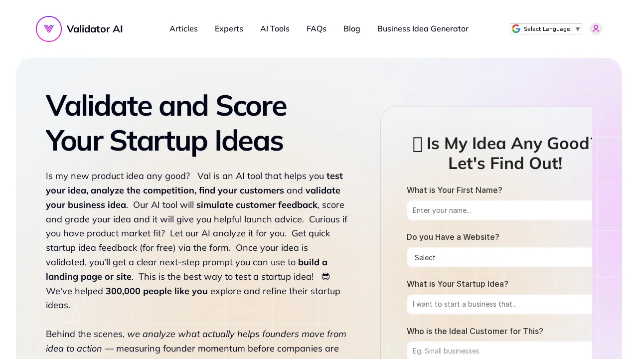 ValidatorAI screenshot 1