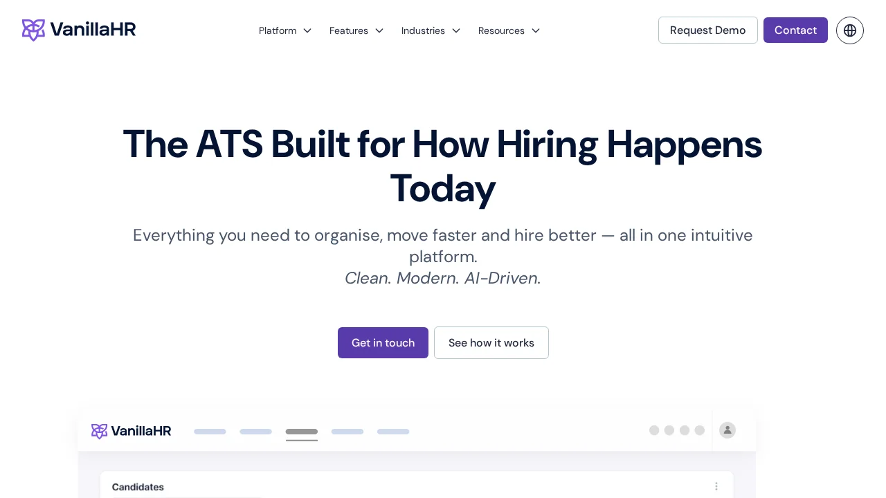 VanillaHR Hiring Platform screenshot 1