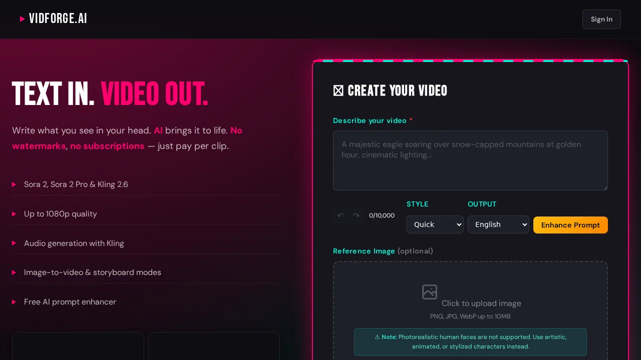 VidForge.ai screenshot 1