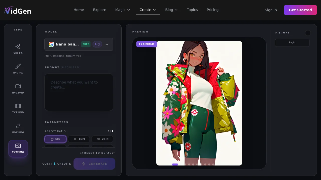 VidGen AI Image Generator screenshot 1