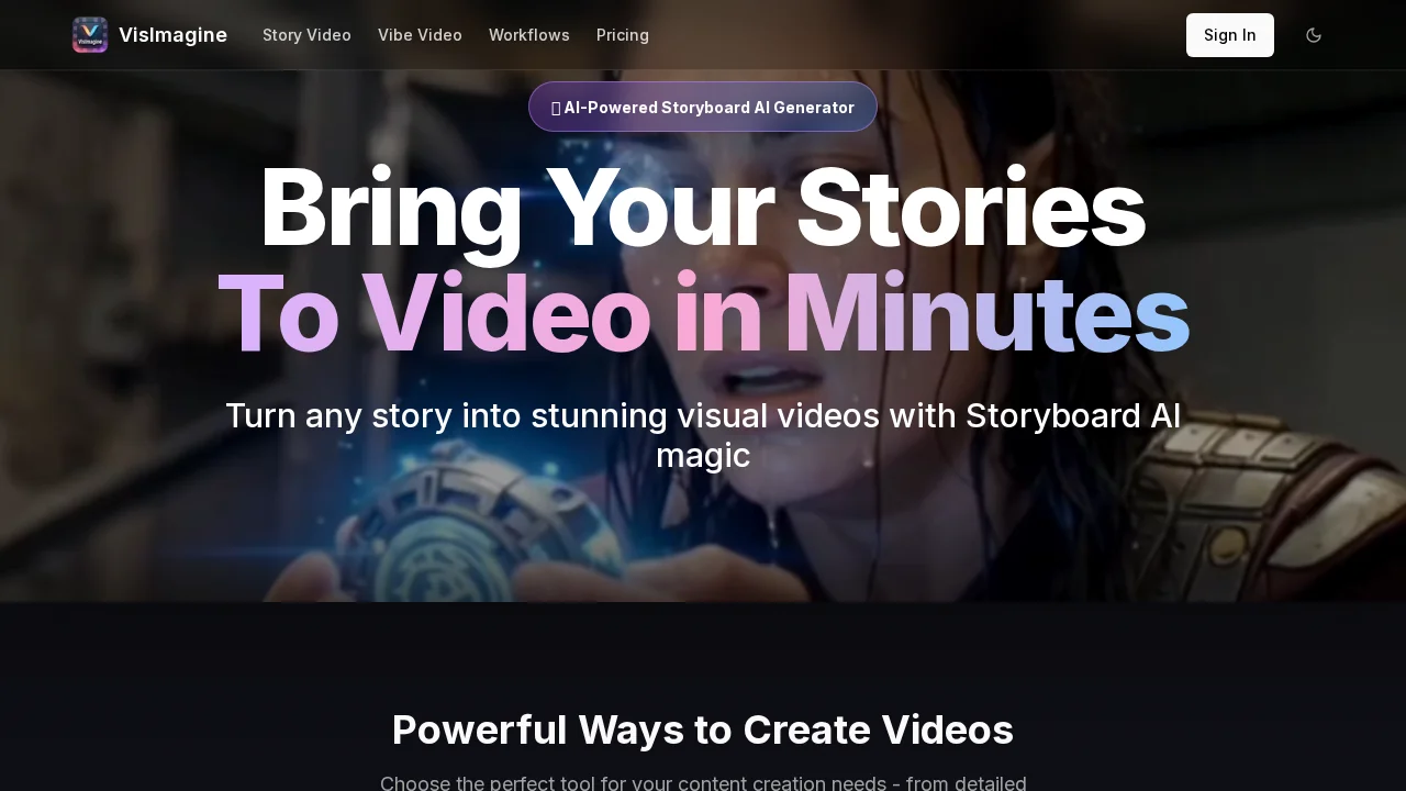 VisImagine - AI VIdeo Creation Platform screenshot 1