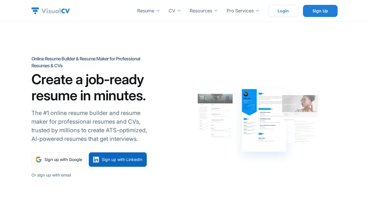 VisualCV screenshot 1