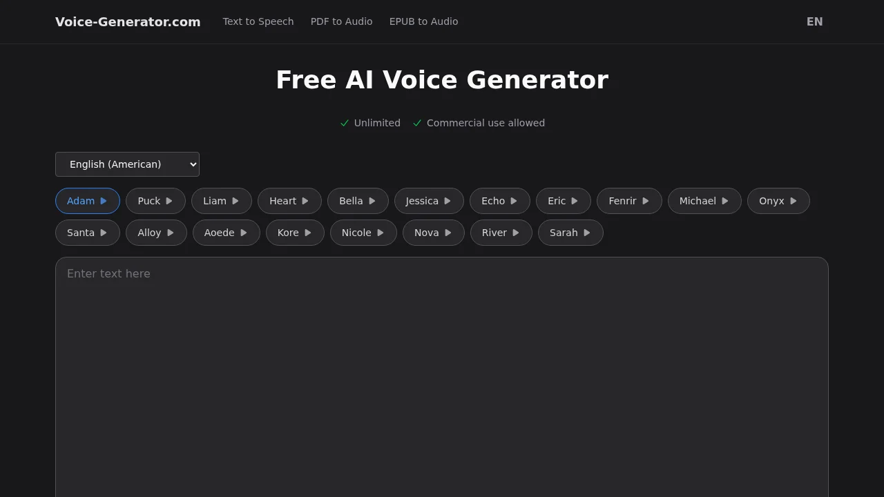 Voice-Generator.com screenshot 1