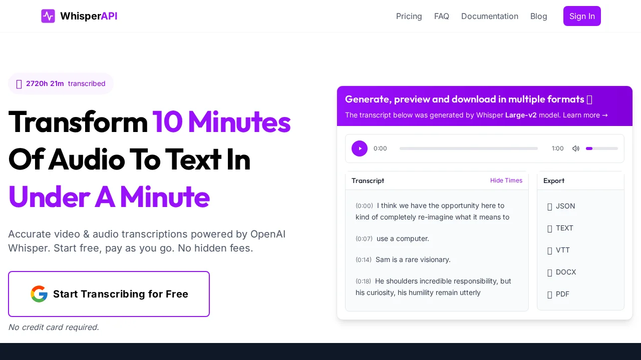 WhisperAPI screenshot 1