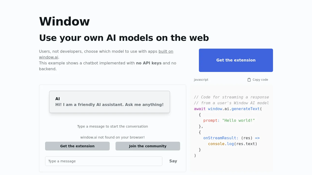WindowAI screenshot 1