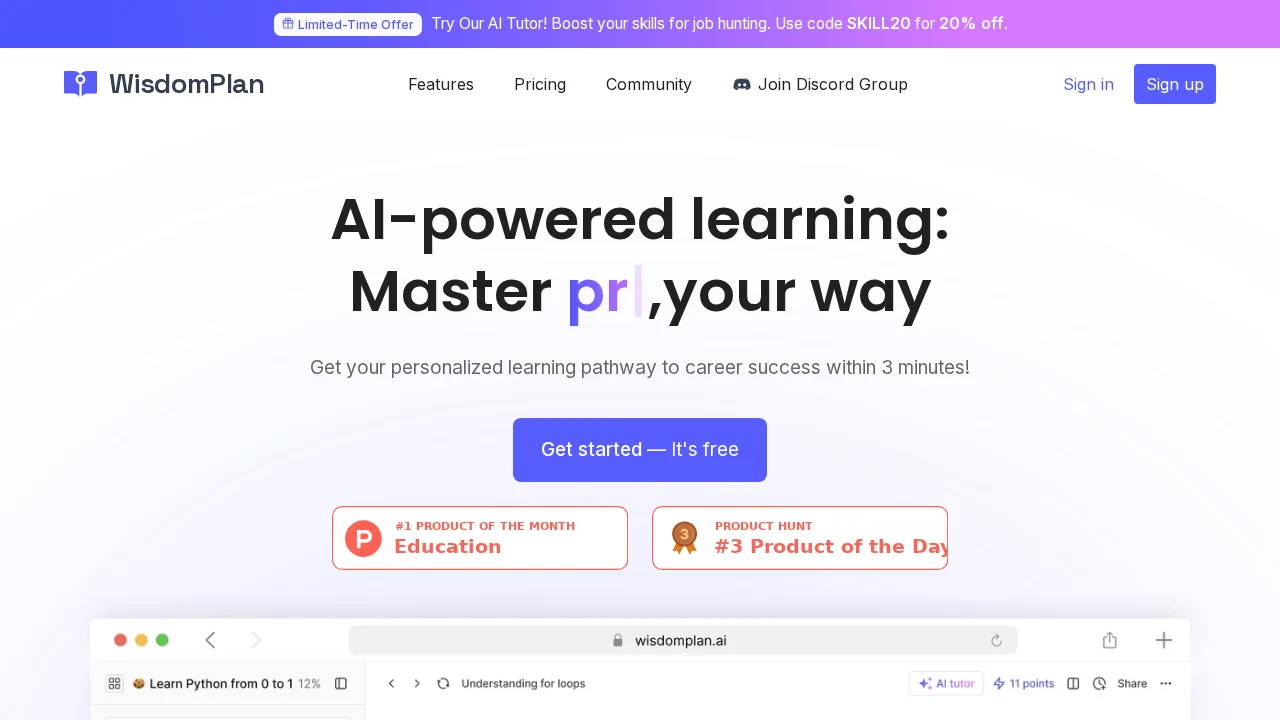 WisdomPlan screenshot 1
