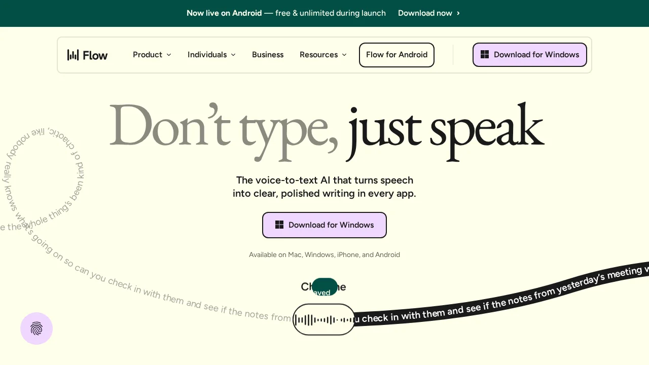 Wispr Flow screenshot 1