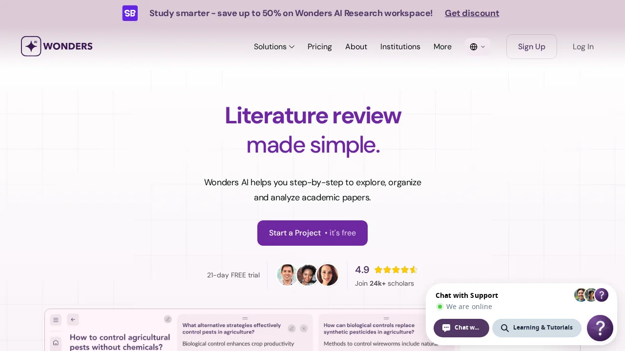 Wonders AI - Research Workspace screenshot 1