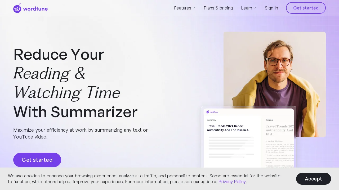 Wordtune Summarizer screenshot 1
