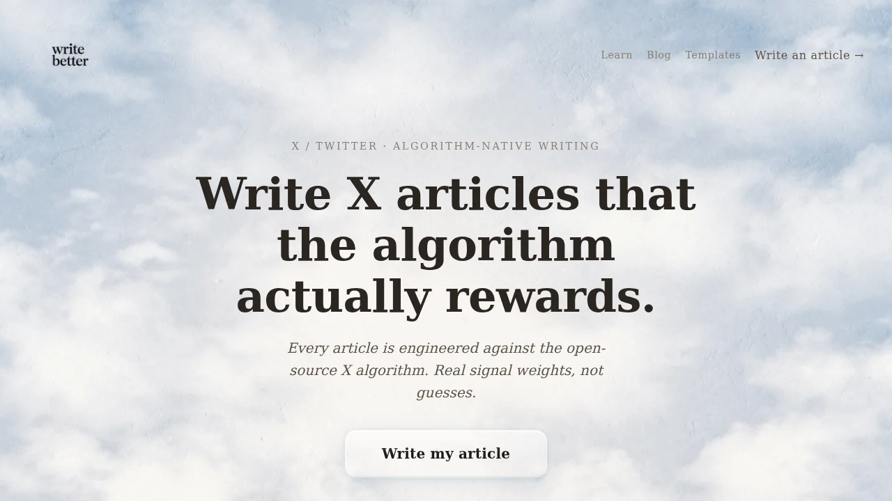 write better  X articles screenshot 1