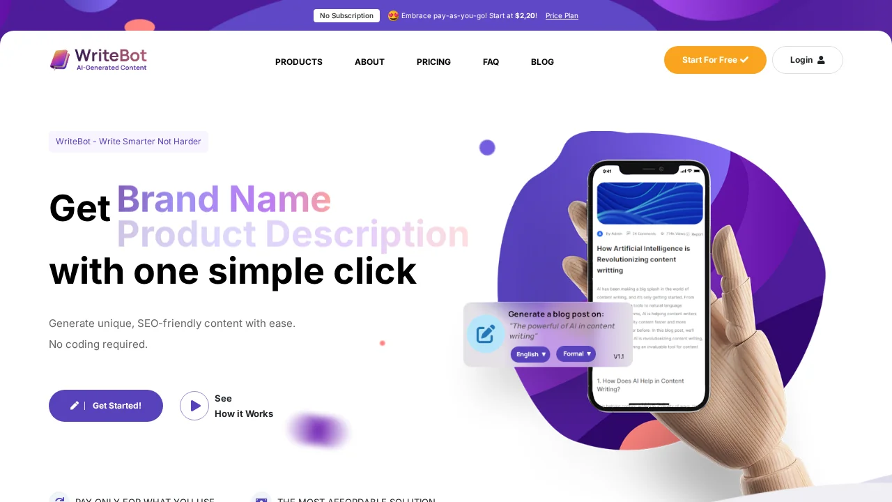 WriteBot.io screenshot 1