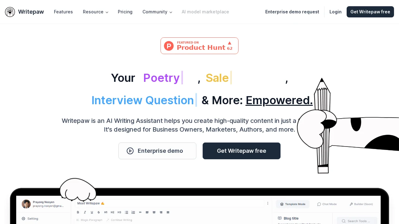 Writepaw screenshot 1