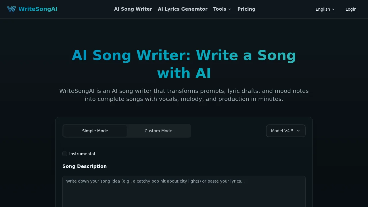 WriteSong AI screenshot 1