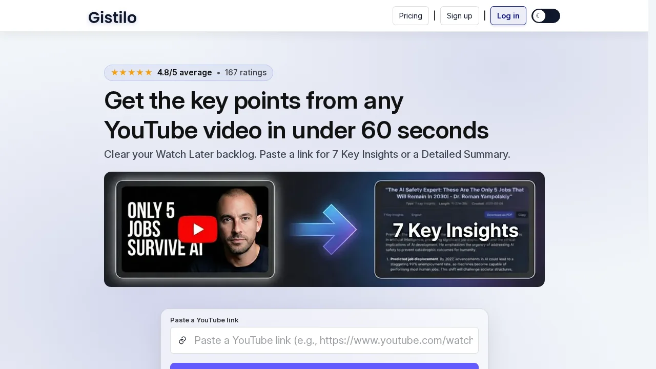 YouTube Summarizer by Gistilo screenshot 1