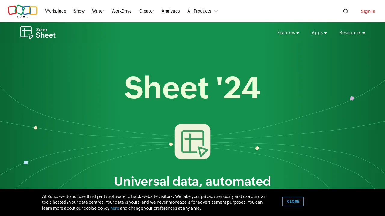 Zoho Sheet screenshot 1